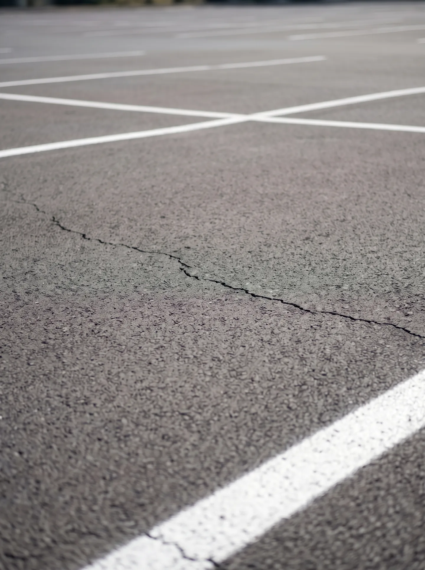 Alligator cracking and subbase failure in asphalt