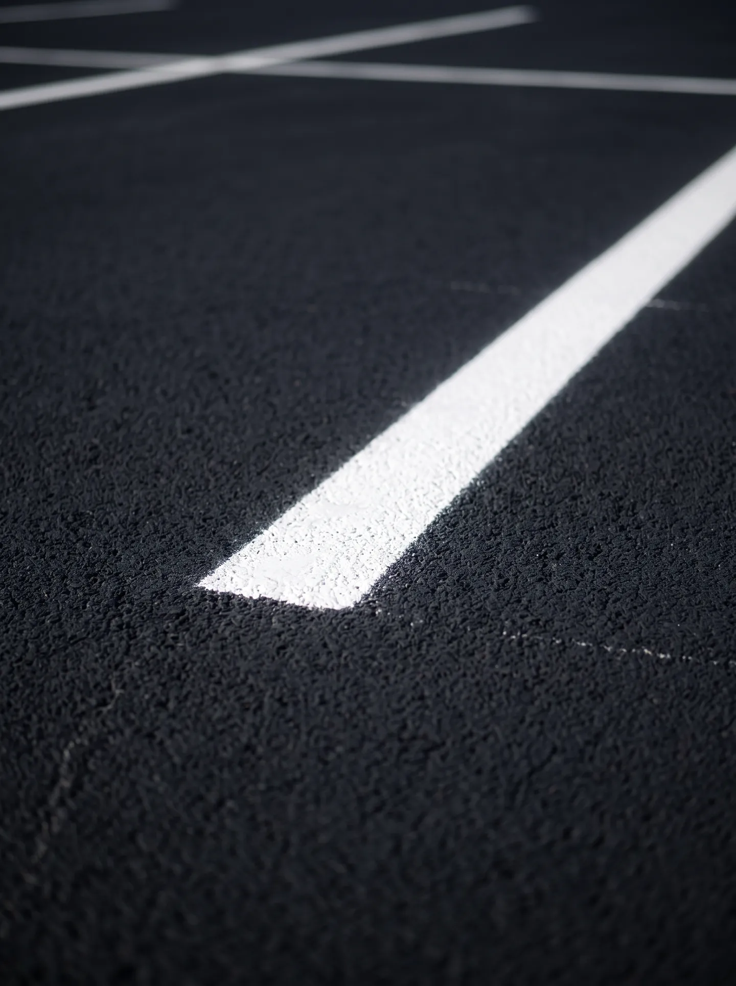 Freshly striped commercial parking lot in Central Florida