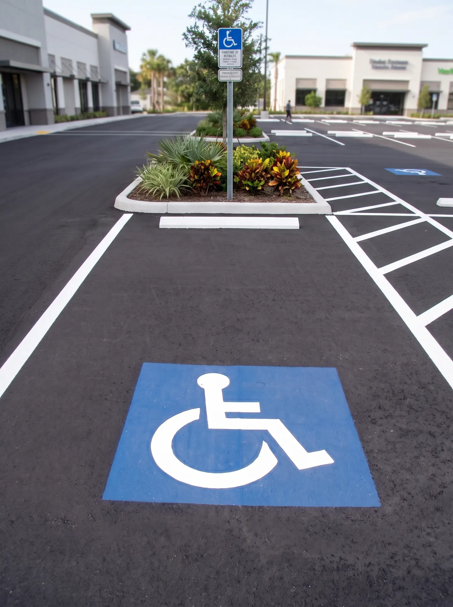 ADA-compliant accessible parking stalls and signage