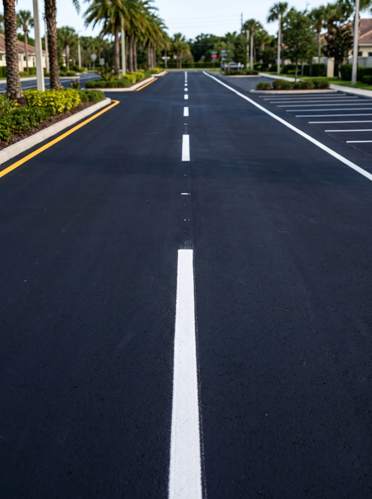 HOA subdivision road and community parking area striping