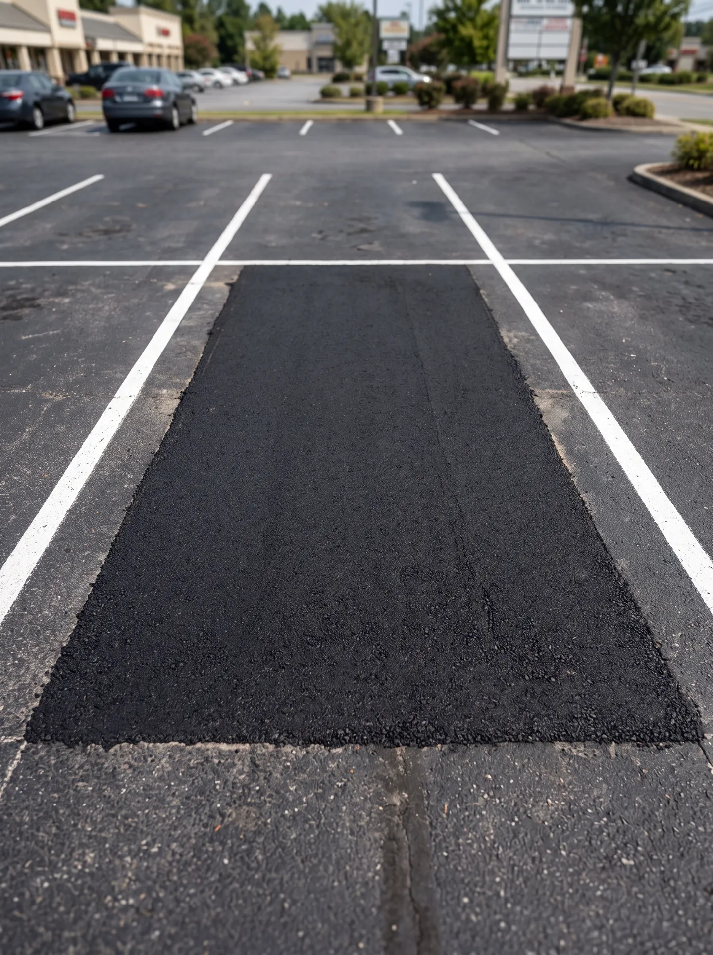 Commercial asphalt pothole and crack repair